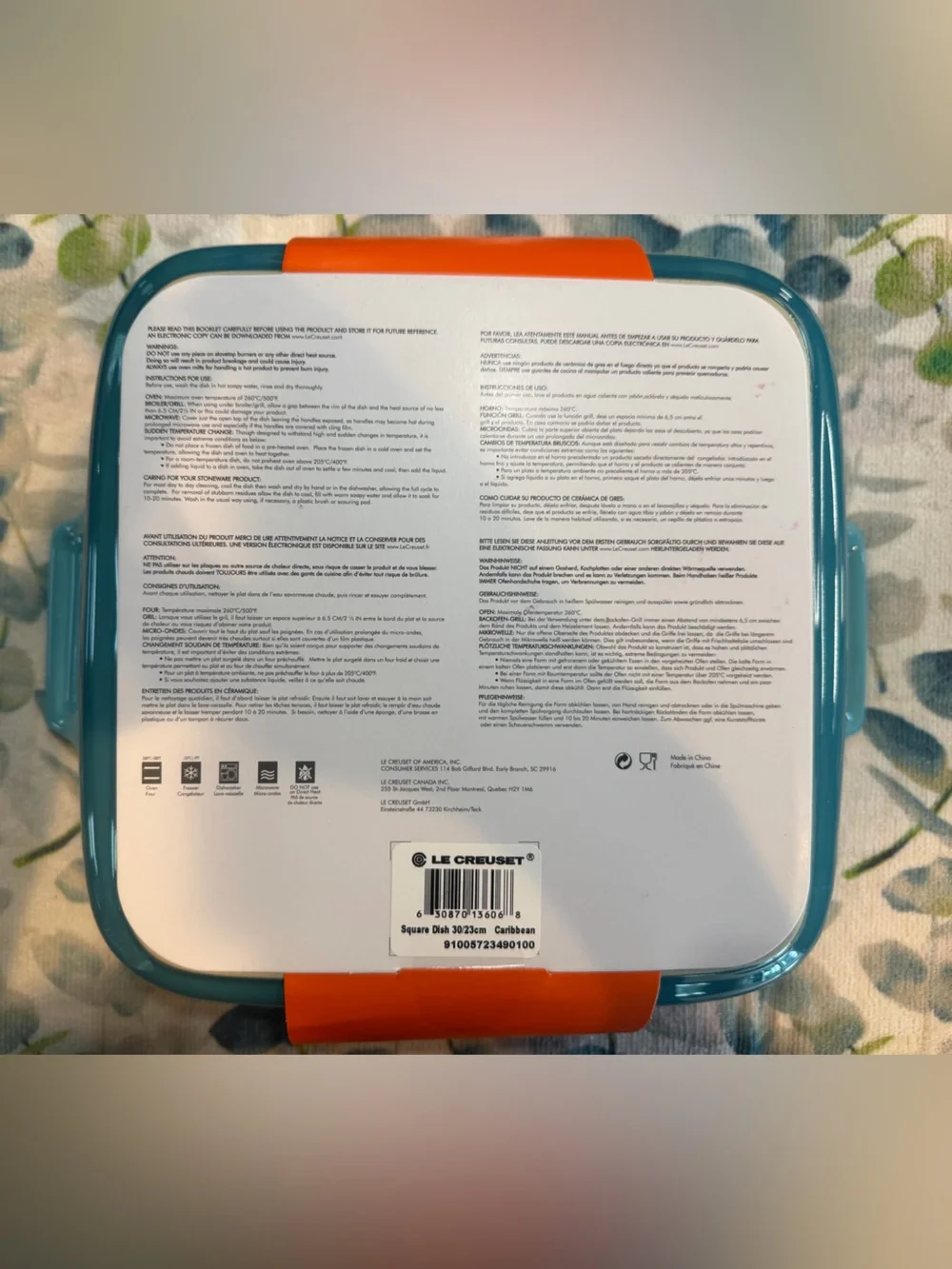 NEW Le Creuset Heritage Square Baker Deep Dish - Caribbean Teal - Retired - Rare
